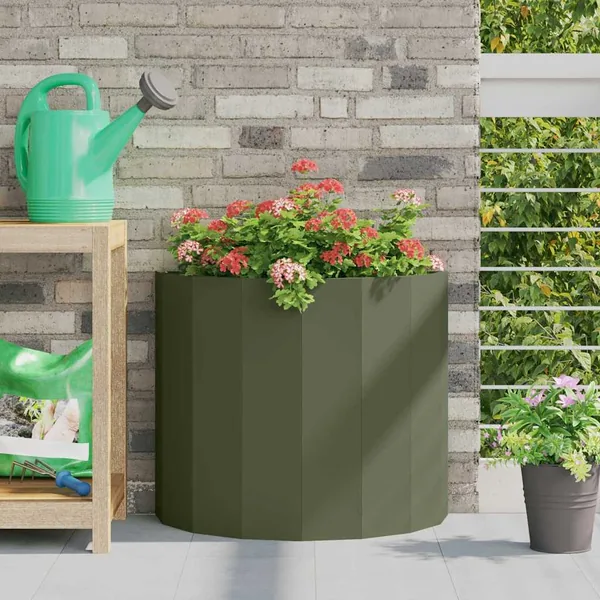 Jardinière Vert olive 60 x 30 x 50 cm Acier