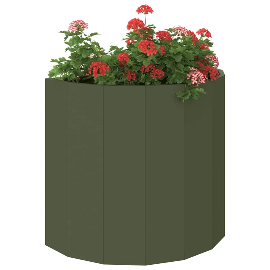 Jardinière Vert olive 60 x 30 x 50 cm Acier - 3