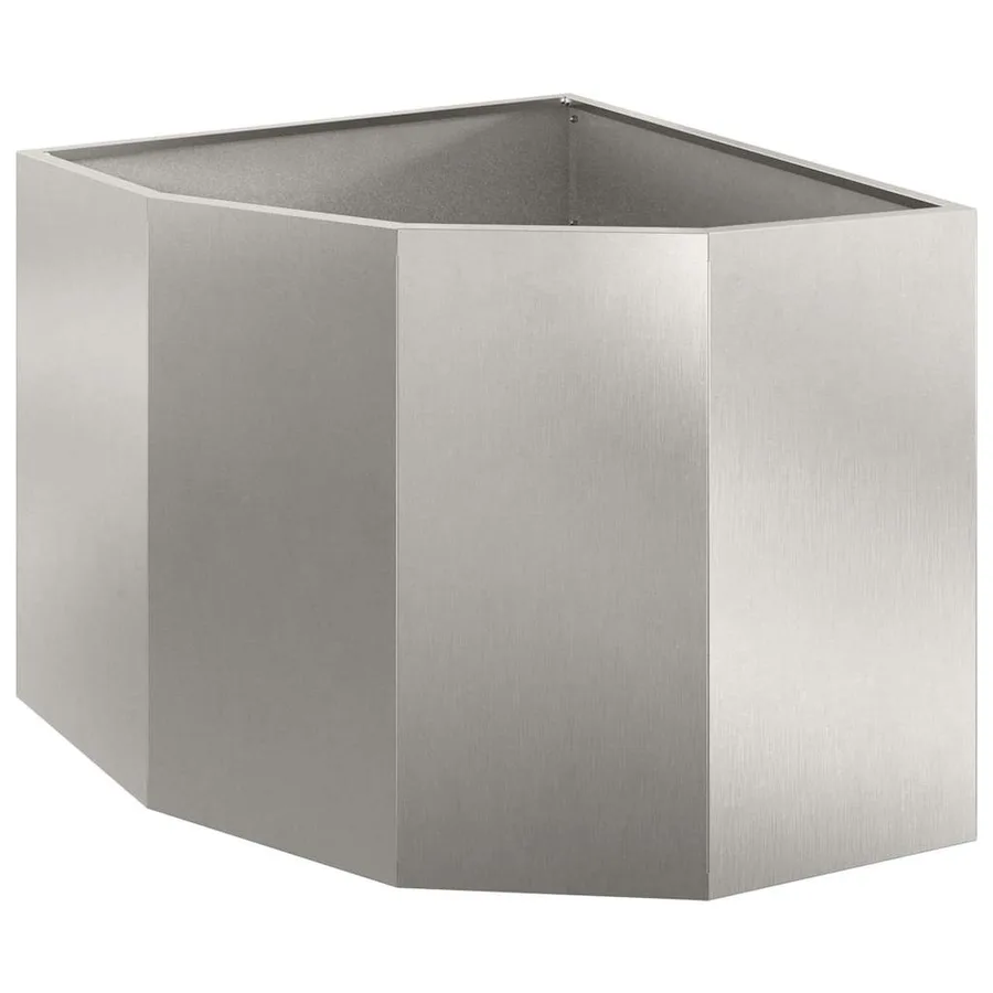 Jardinière d'Angle Argent 60 x 60 x 50 cm Acier inoxydable - 2