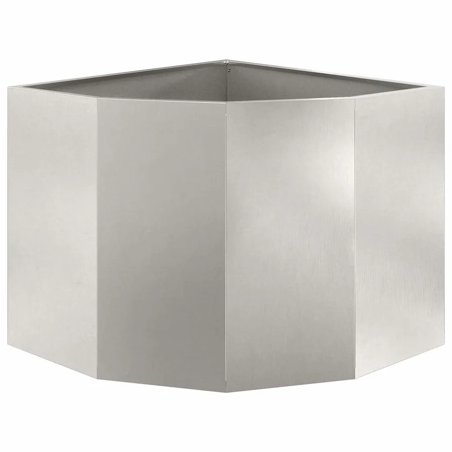 Jardinière d'Angle Argent 60 x 60 x 50 cm Acier inoxydable - 5
