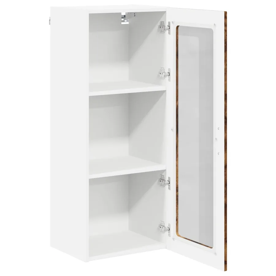 Cabinet en verre mural LUCCA Chêne fumé 40 x 31 x 100 cm - 5