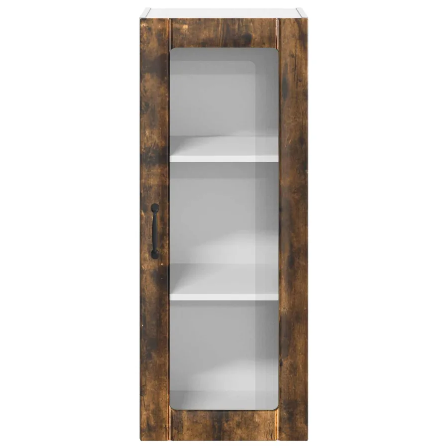 Cabinet en verre mural LUCCA Chêne fumé 40 x 31 x 100 cm - 6
