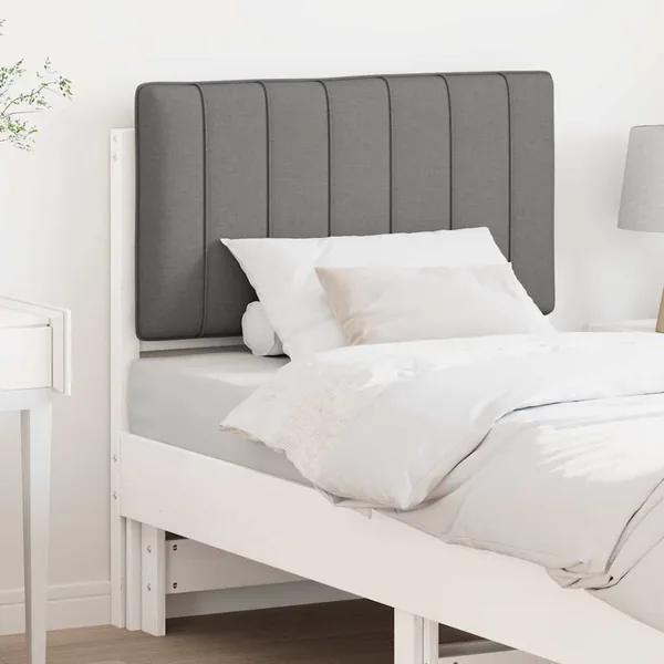 Tête de lit capitonnée Blanc et gris clair 80 cm Pin massif