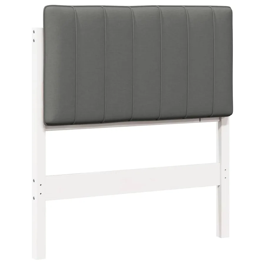 Tête de lit capitonnée Blanc et gris clair 80 cm Pin massif - 2