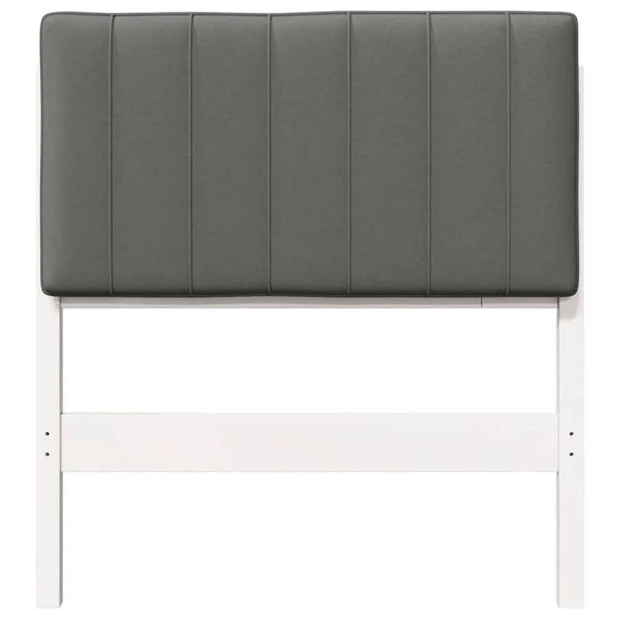 Tête de lit capitonnée Blanc et gris clair 80 cm Pin massif - 4