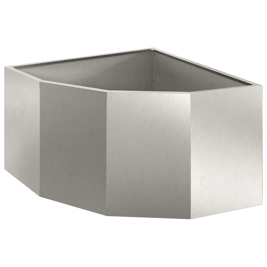 Jardinière d'Angle Argent 60 x 60 x 35 cm Acier inoxydable - 2