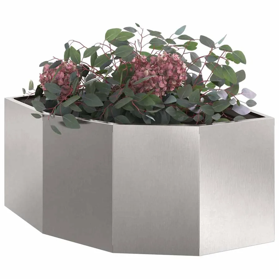 Jardinière d'Angle Argent 60 x 60 x 35 cm Acier inoxydable - 3