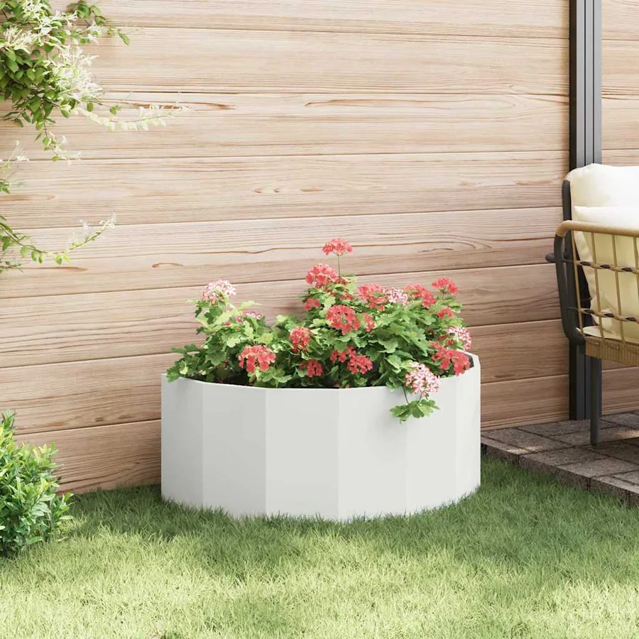 Jardinière Blanc 90 x 45 x 35 cm Acier - 4