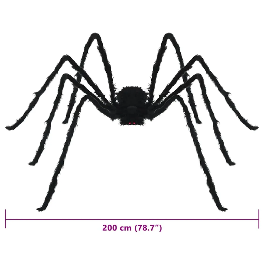 Décoration Araignée Halloween 3 pcs Noir 200 cm - 10