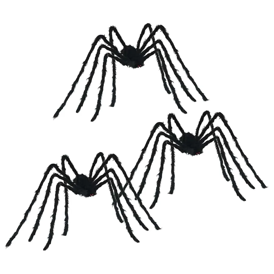 Décoration Araignée Halloween 3 pcs Noir 200 cm - 2