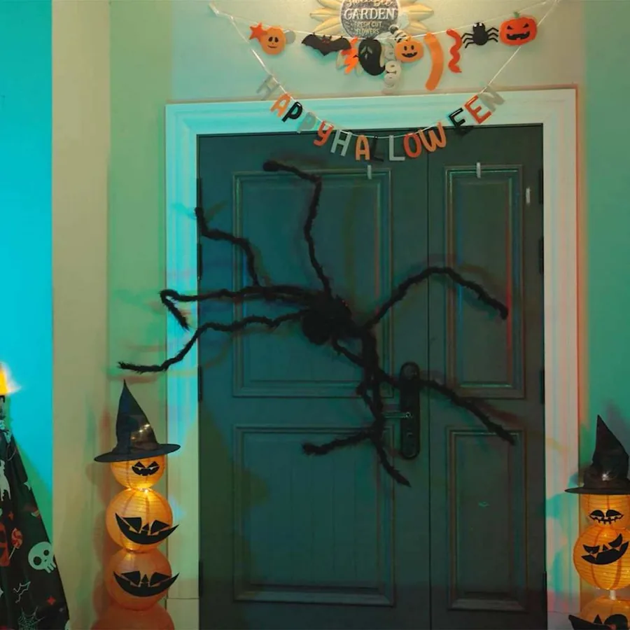Décoration Araignée Halloween 6 pcs Noir 75 cm