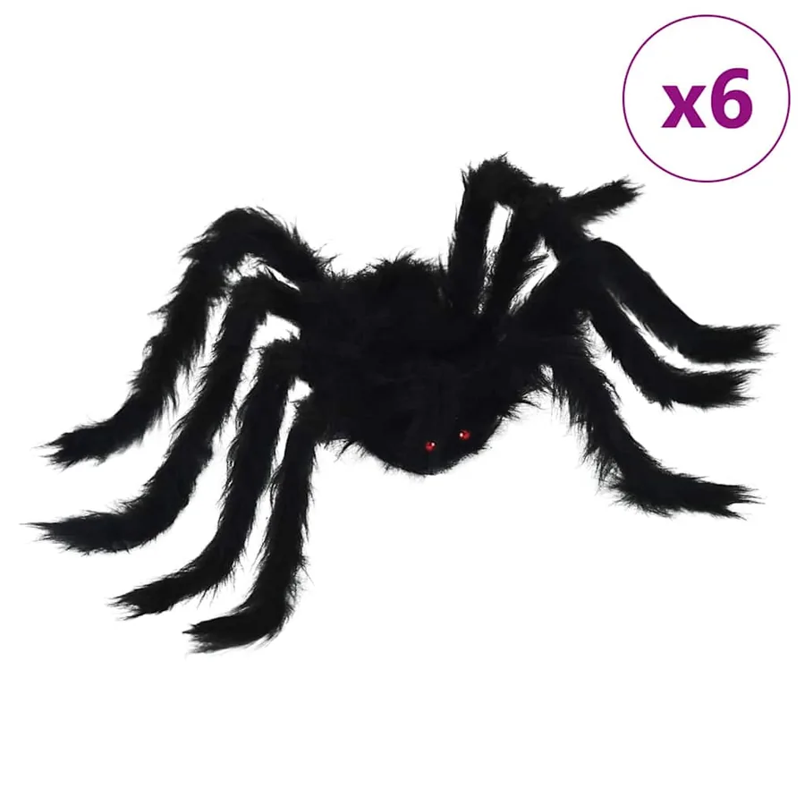 Décoration Araignée Halloween 6 pcs Noir 75 cm - 2