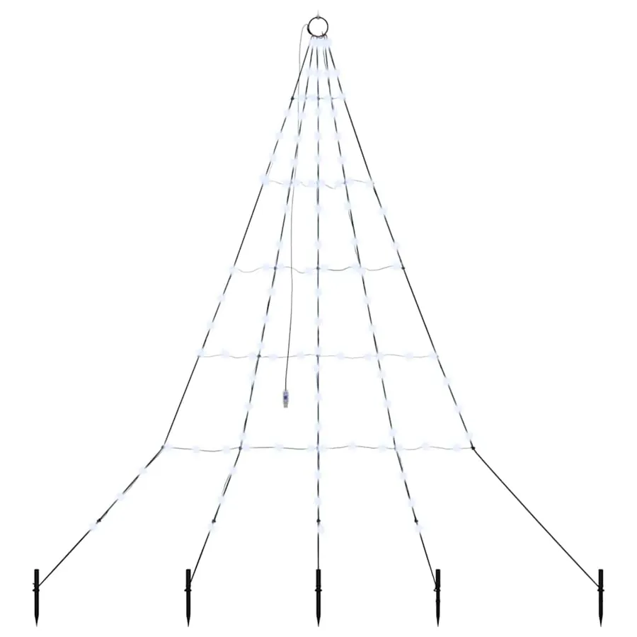 Arbre de Noël LED avec piquets au sol Blanc froid 182 cm Métal - 2