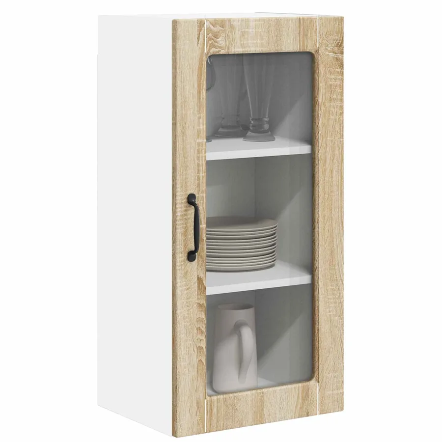 Cabinet en verre mural LUCCA 2 pcs Chêne Sonoma 40 x 31 x 80 cm - 3