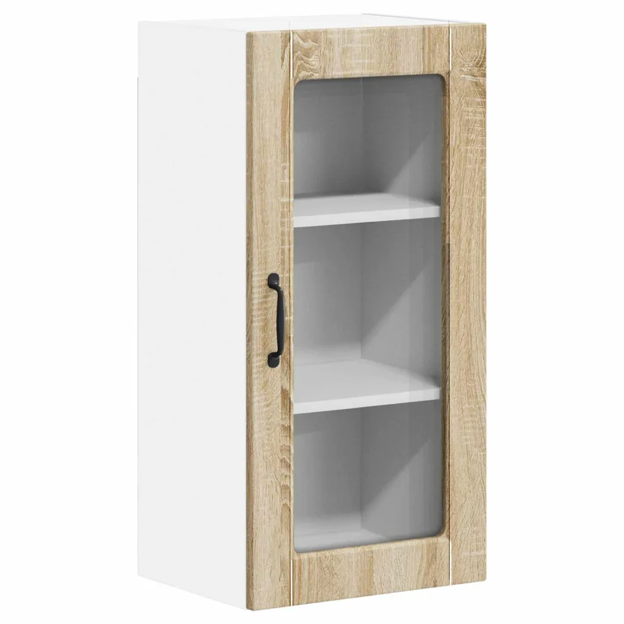 Cabinet en verre mural LUCCA 2 pcs Chêne Sonoma 40 x 31 x 80 cm - 4