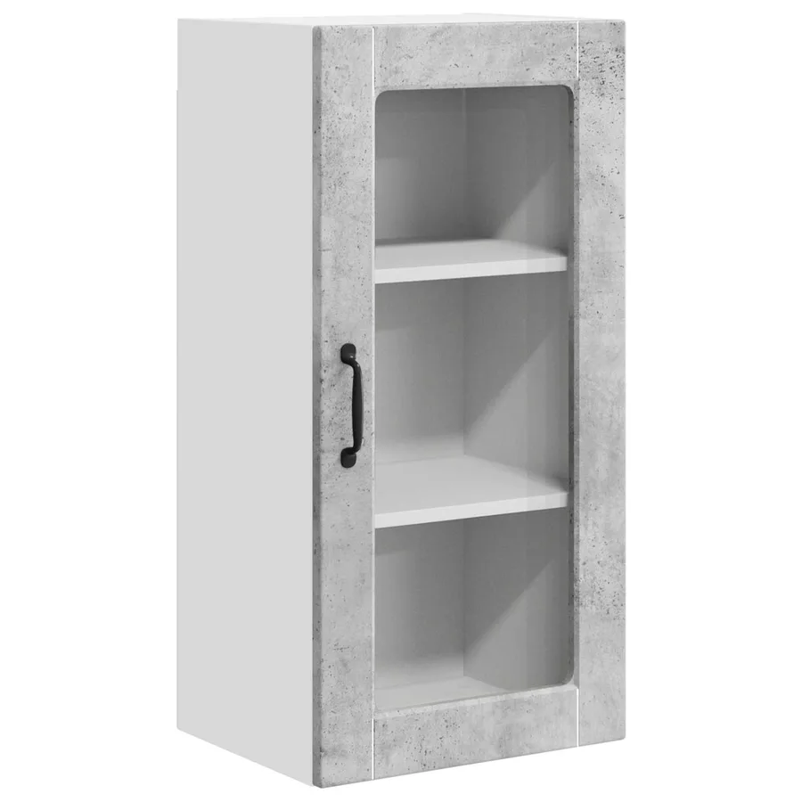 Cabinet en verre mural LUCCA 2 pcs Gris béton 40 x 31 x 80 cm - 6
