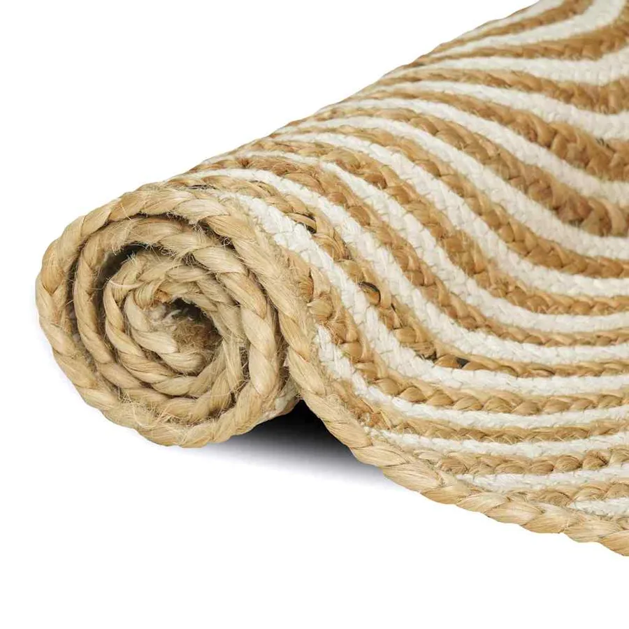 Tapis de surface Blanc 300 x 300 cm Jute - 3