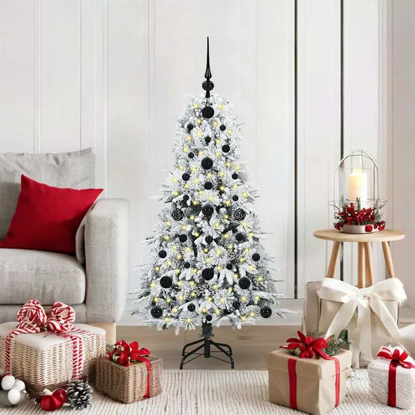 Sapin de Noël Artificiel à Branches Articulées Blanc 120 cm