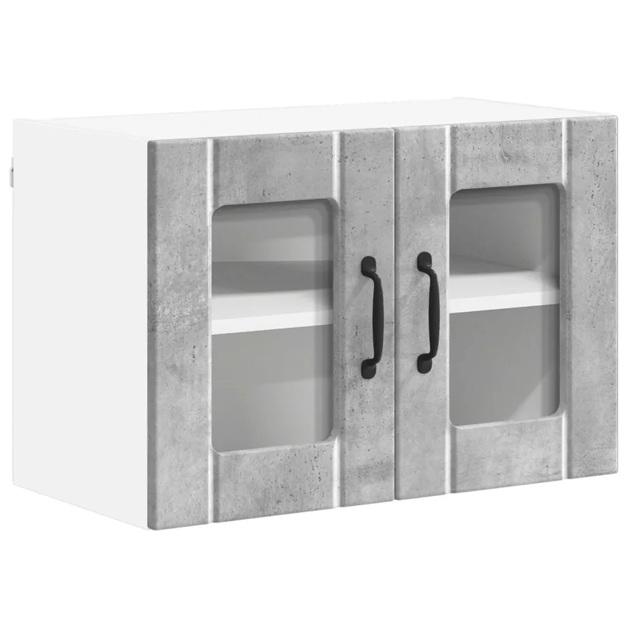 Cabinet en verre mural LUCCA Gris béton 60 x 31 x 40 cm - 2