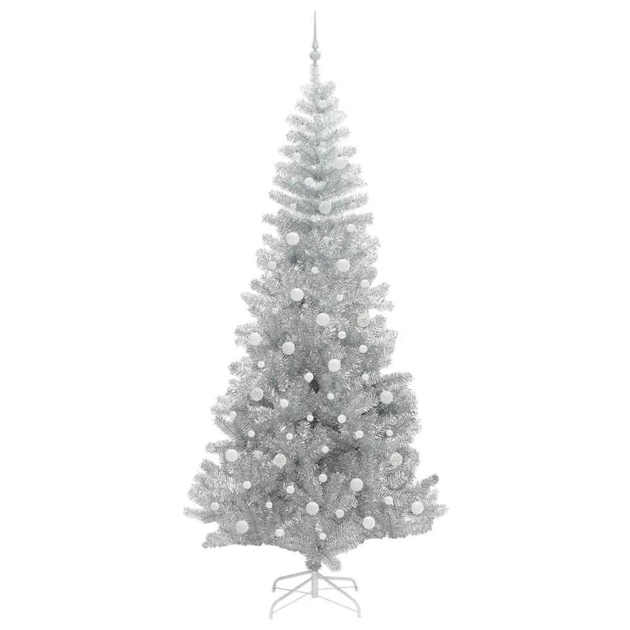 Sapin de Noël avec 300 LED avec support Argent 240 cm PET - 4
