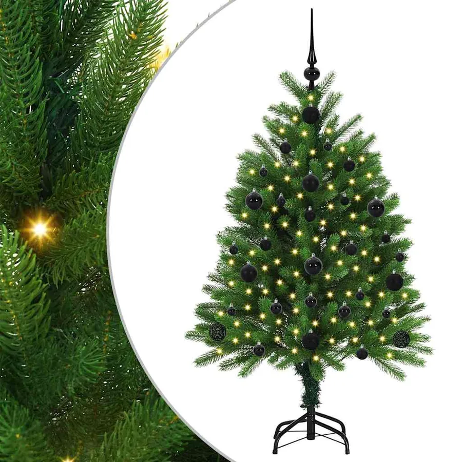 Sapin de Noël avec 150 LED avec support Vert 120 cm PE - 2