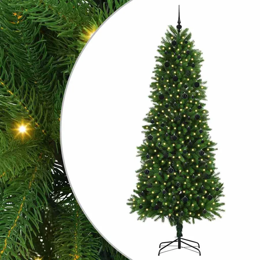 Sapin de Noël avec 300 LED avec support Vert 240 cm PE - 2