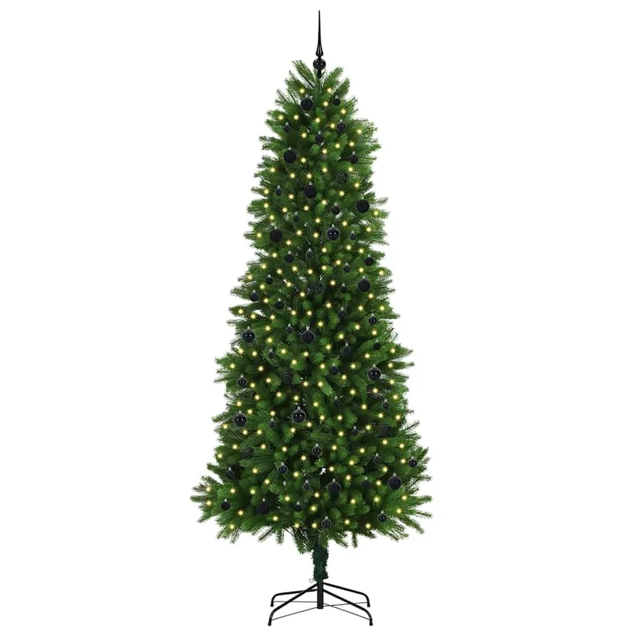 Sapin de Noël avec 300 LED avec support Vert 240 cm PE - 3