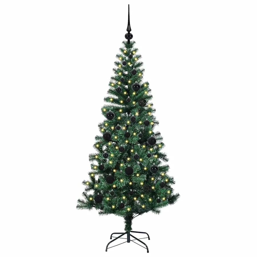 Sapin de Noël artificiel pré-éclairé Vert 150 cm PVC et métal - 3