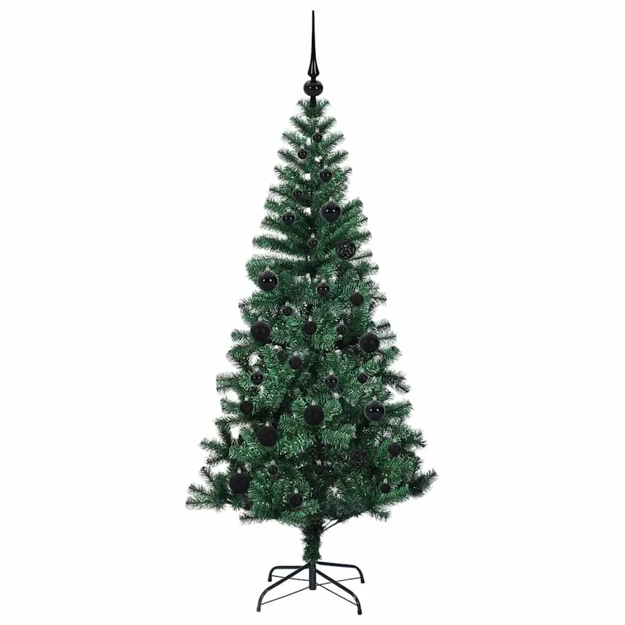 Sapin de Noël artificiel pré-éclairé Vert 150 cm PVC et métal - 4