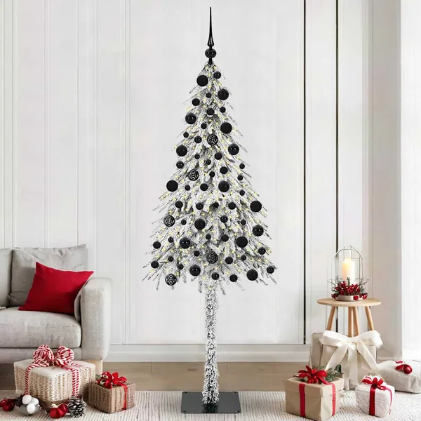 Sapin de Noël avec 300 LED Blanc 210 cm PE et Acier