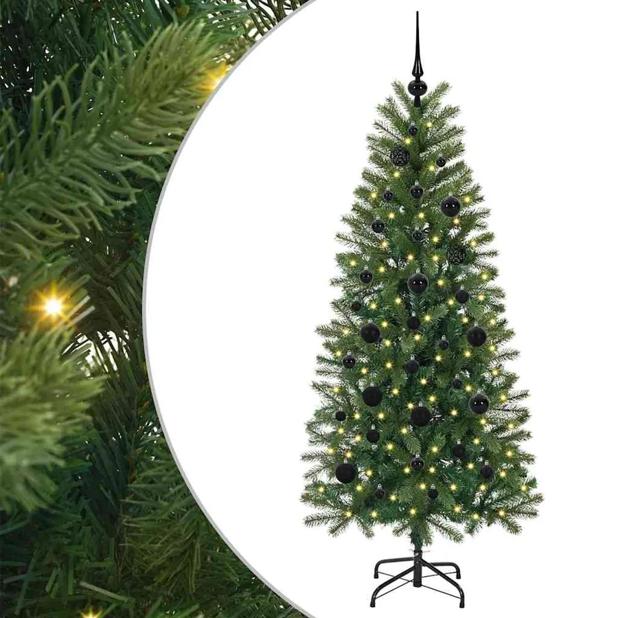 Sapin de Noël artificiel avec 150 LED Vert 150 cm PE et PVC - 2