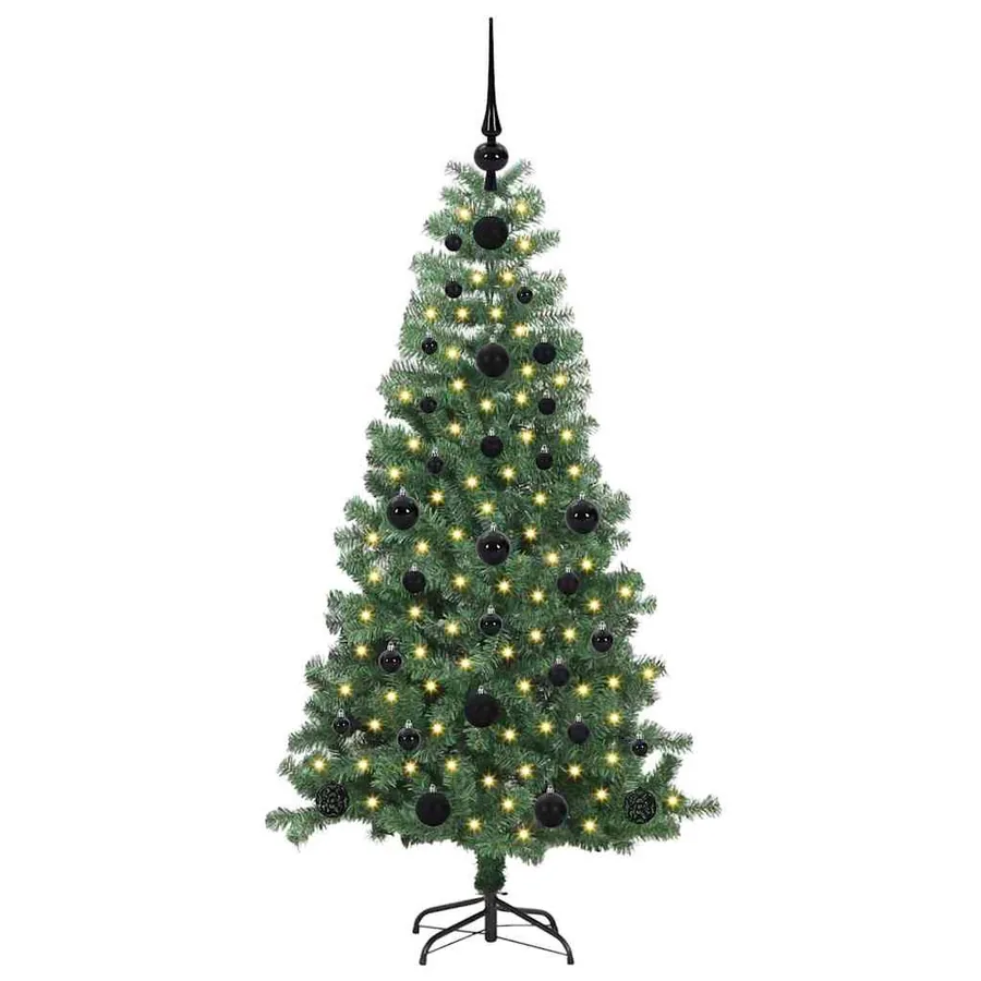 Sapin de Noël avec 150 LED avec support Vert 120 cm PVC - 3