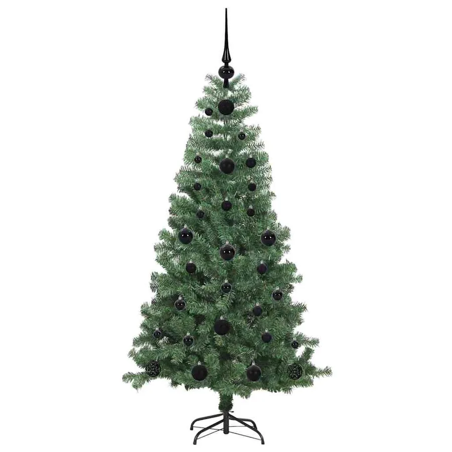 Sapin de Noël avec 150 LED avec support Vert 120 cm PVC - 4
