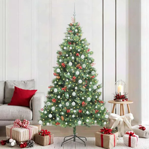 Sapin de Noël artificiel Vert 210 cm PVC et métal