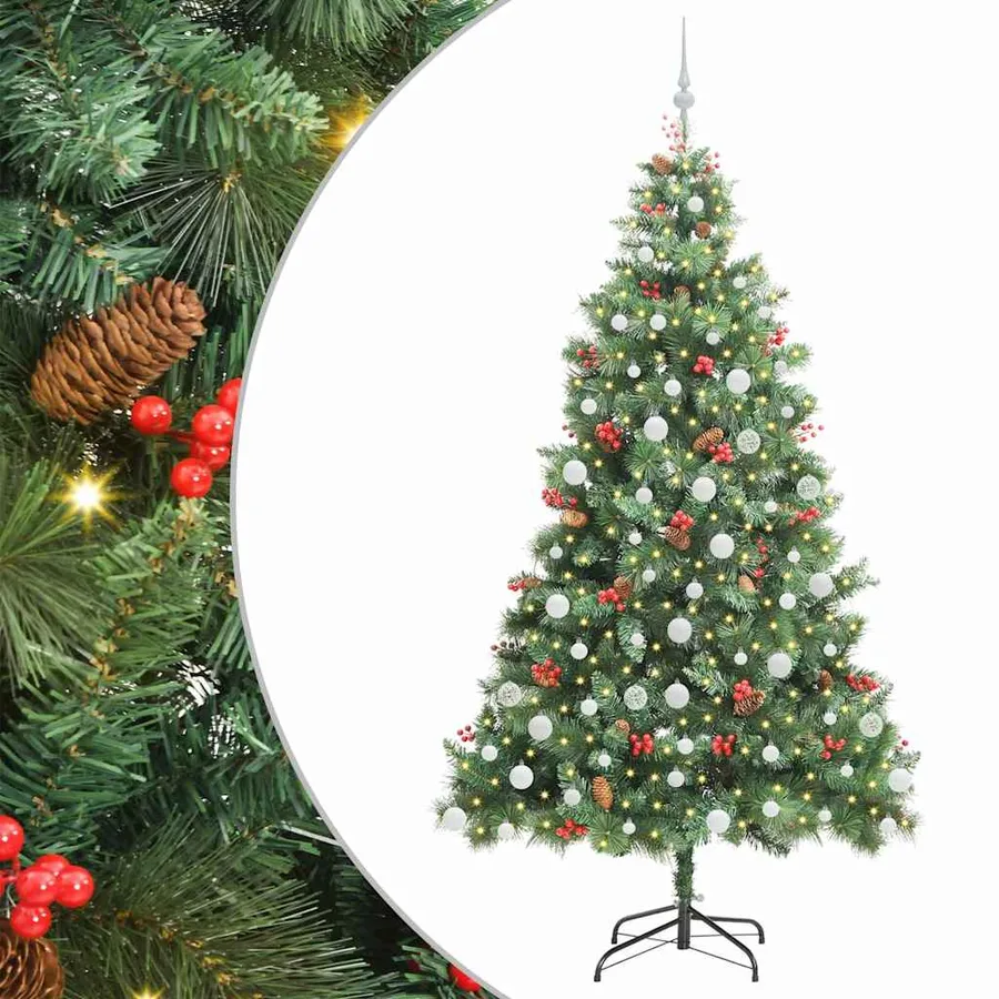 Sapin de Noël artificiel Vert 210 cm PVC et métal - 2