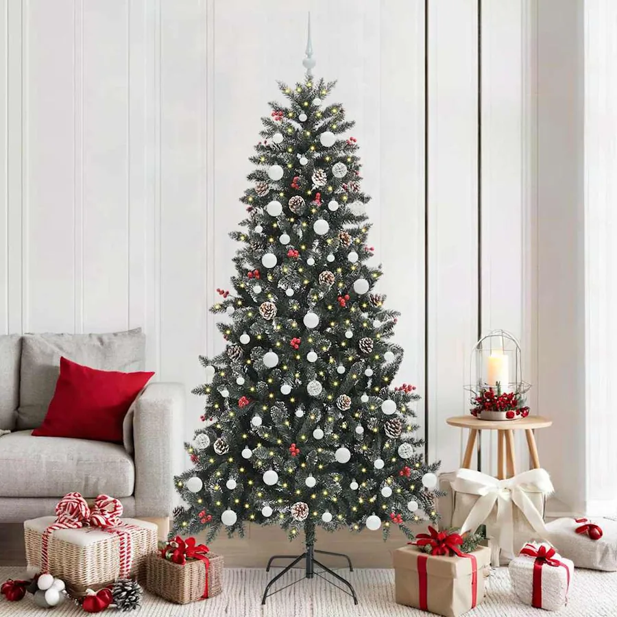 Sapin de Noël artificiel Vert 210 cm PVC, plastique et acier