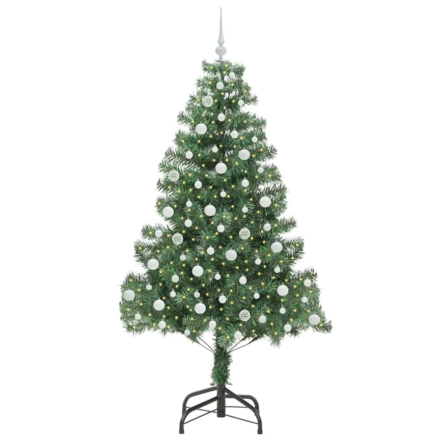Sapin de Noël avec 300 LED avec support Vert 210 cm PVC - 3