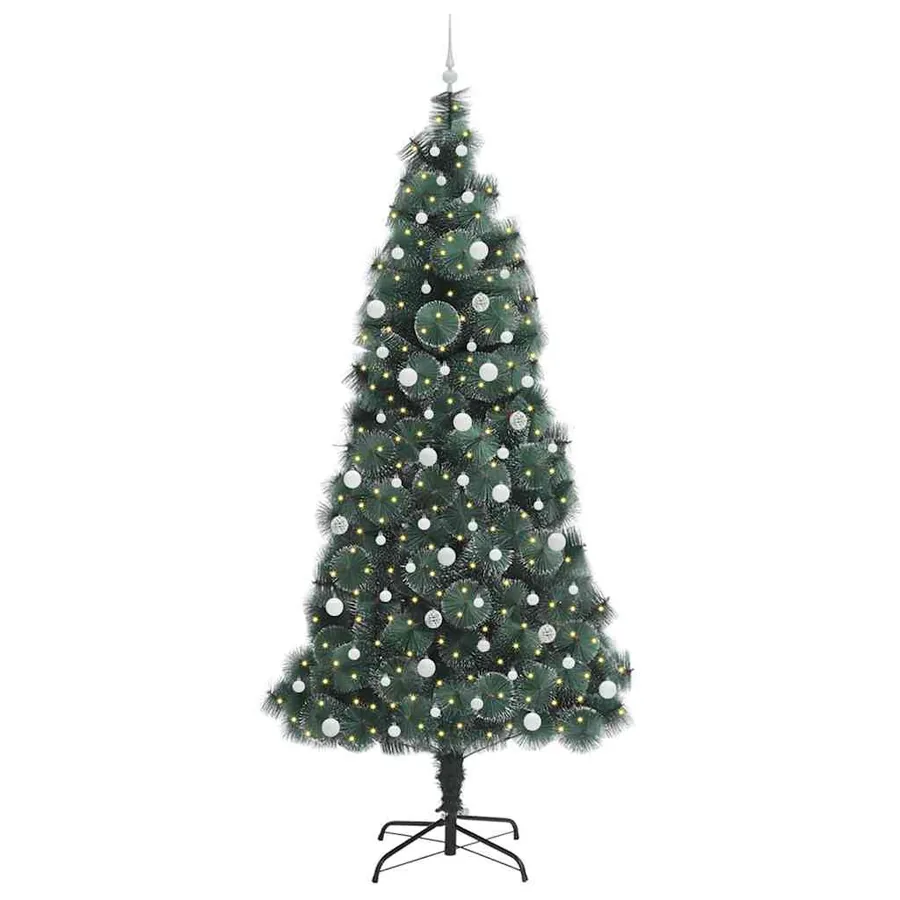 Sapin de Noël artificiel pré-éclairé avec ensemble de boules - 3