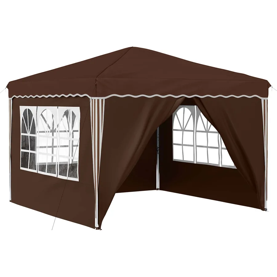 Tente de fête pop-up 288 x 288 x 245 cm Marron Tissu Oxford - 2