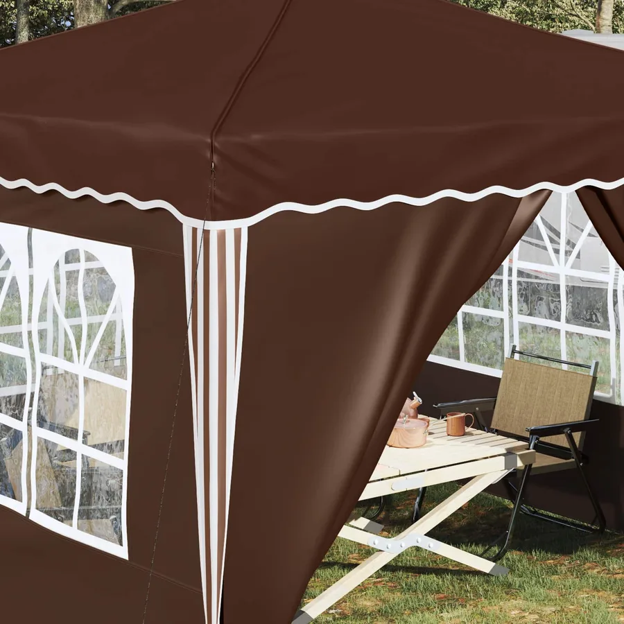 Tente de fête pop-up 288 x 288 x 245 cm Marron Tissu Oxford - 4