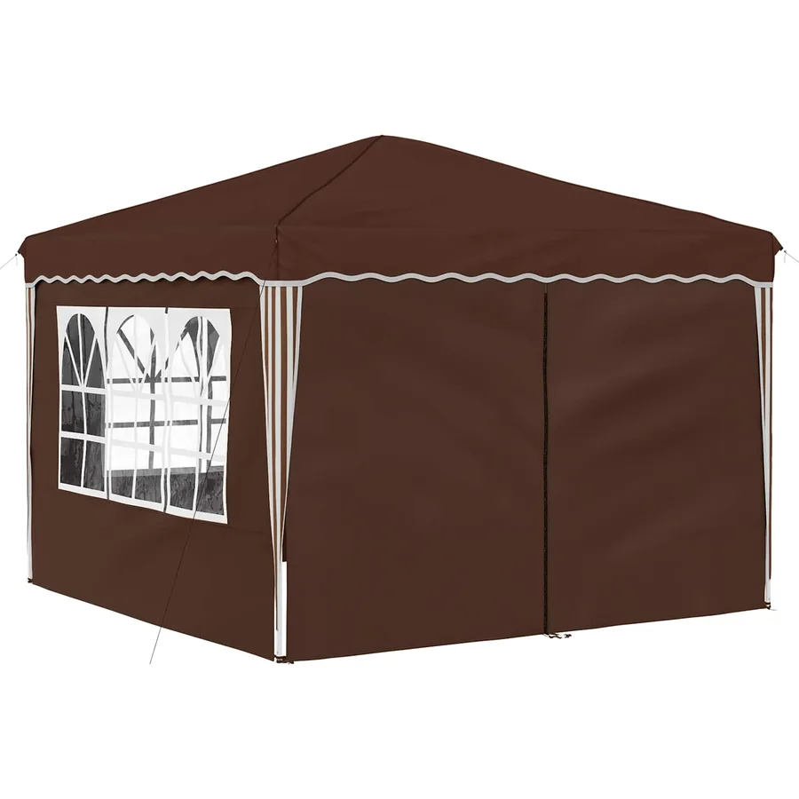Tente de fête pop-up 288 x 288 x 245 cm Marron Tissu Oxford - 5