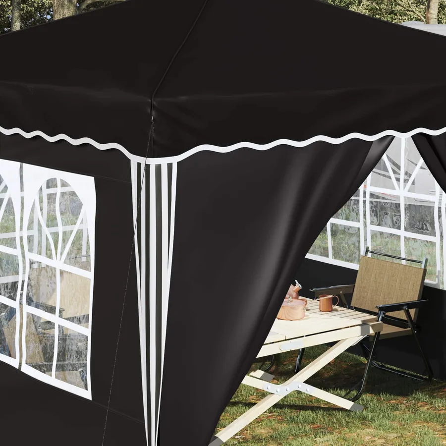 Tente de fête pop-up 288 x 288 x 245 cm Noir Tissu Oxford - 4
