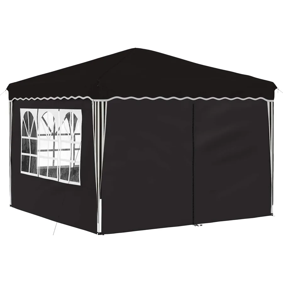 Tente de fête pop-up 288 x 288 x 245 cm Noir Tissu Oxford - 5
