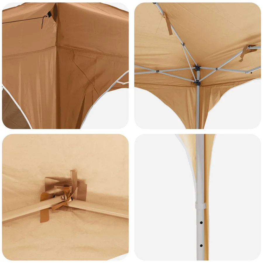 Tente de fête pop-up 290 x 290 x 245 cm Beige - 11