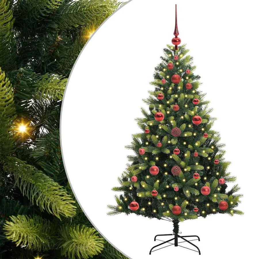 Arbre de Noël artificiel à charnières 150 LED Vert 120 cm - 2
