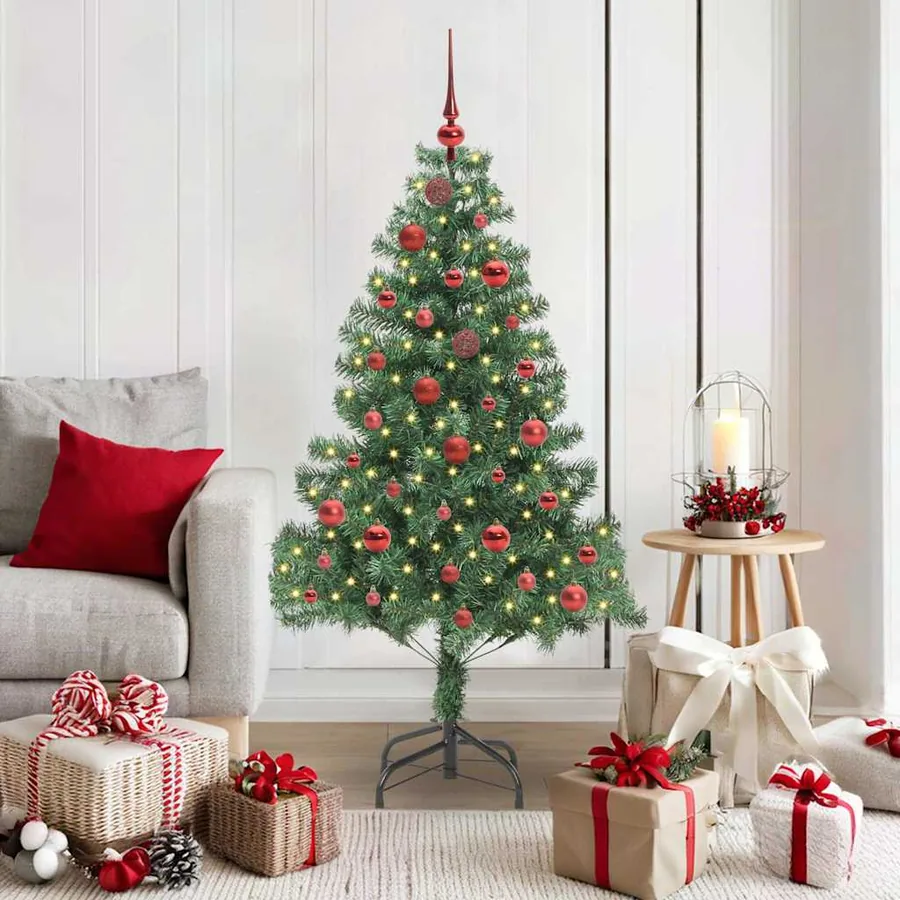Sapin de Noël avec 150 LED avec support Vert 150 cm PVC