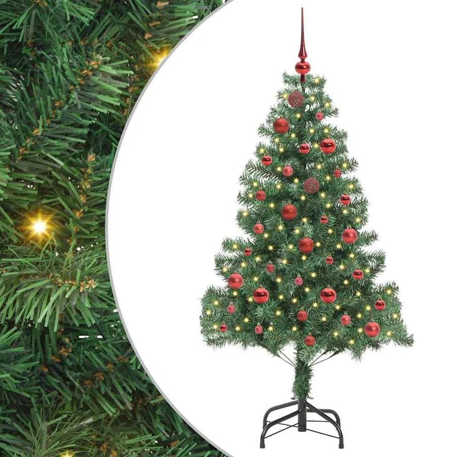 Sapin de Noël avec 150 LED avec support Vert 150 cm PVC - 2
