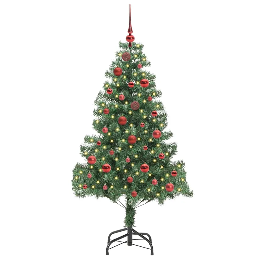 Sapin de Noël avec 150 LED avec support Vert 150 cm PVC - 3