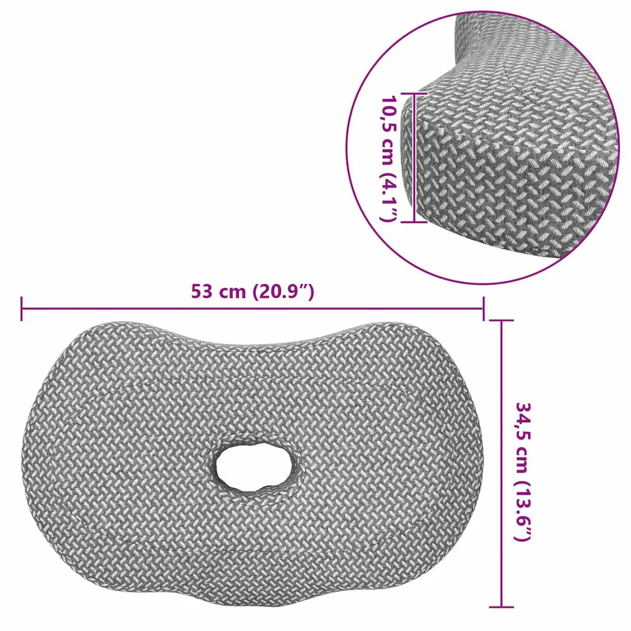 Coussin pour le cou Couleur unie Gris 53 x 34,5 x 10,5 cm - 11