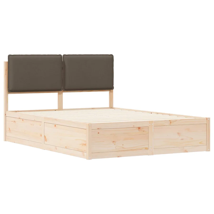 Cadre de lit avec tête de lit rembourrée Taupe 135 x 190 cm - 4